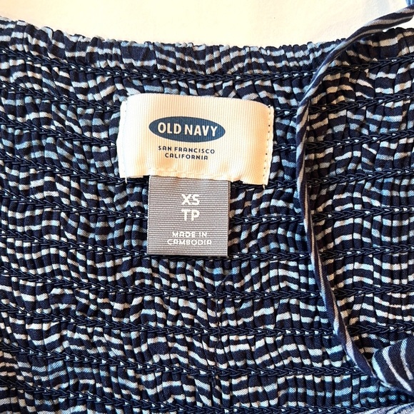 Old Navy Blue Wavy Stripe w Spaghetti Strap Midi Sun Dress Womens XS EUC - Picture 8 of 8